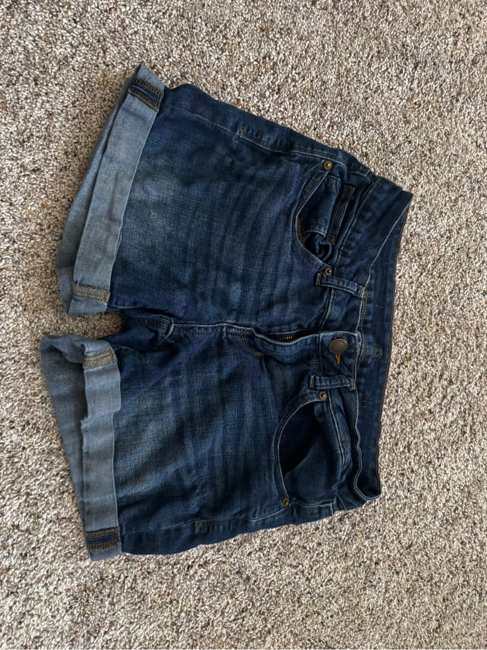 SO Dark Blue Rolled Cuff Denim Shorts